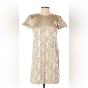 French Connection Gold Snake Print Mini Dress